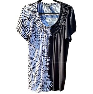 Style & Company Silky Tropical Blouse‎ 2X